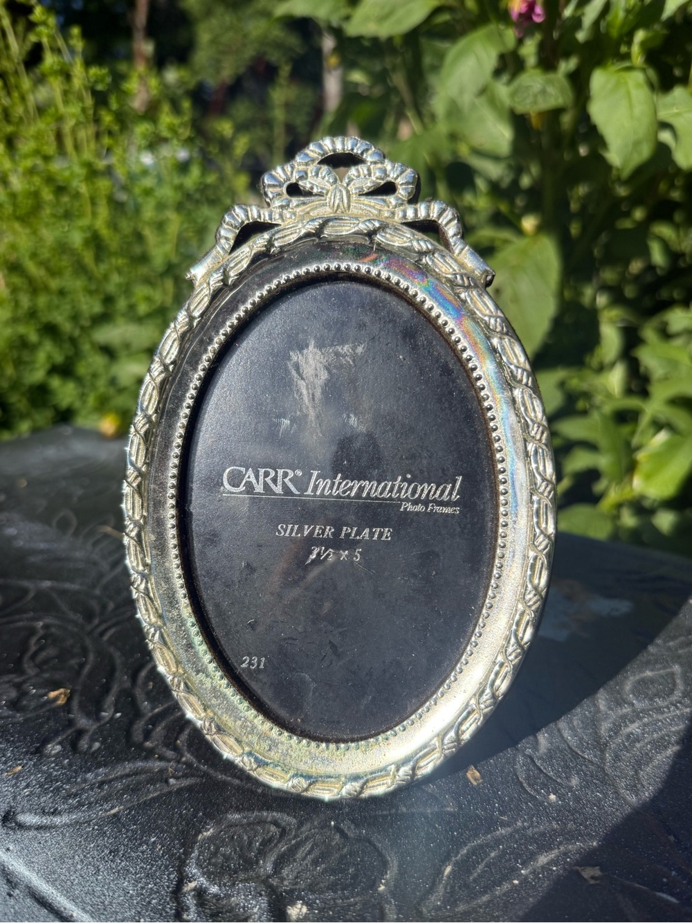 Silvertone oval frame